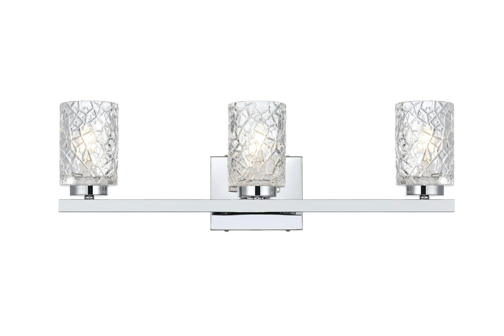 Elegant Lighting - LD7027W24C - Three Light Wall Sconce - Cassie - Chrome and Clear
