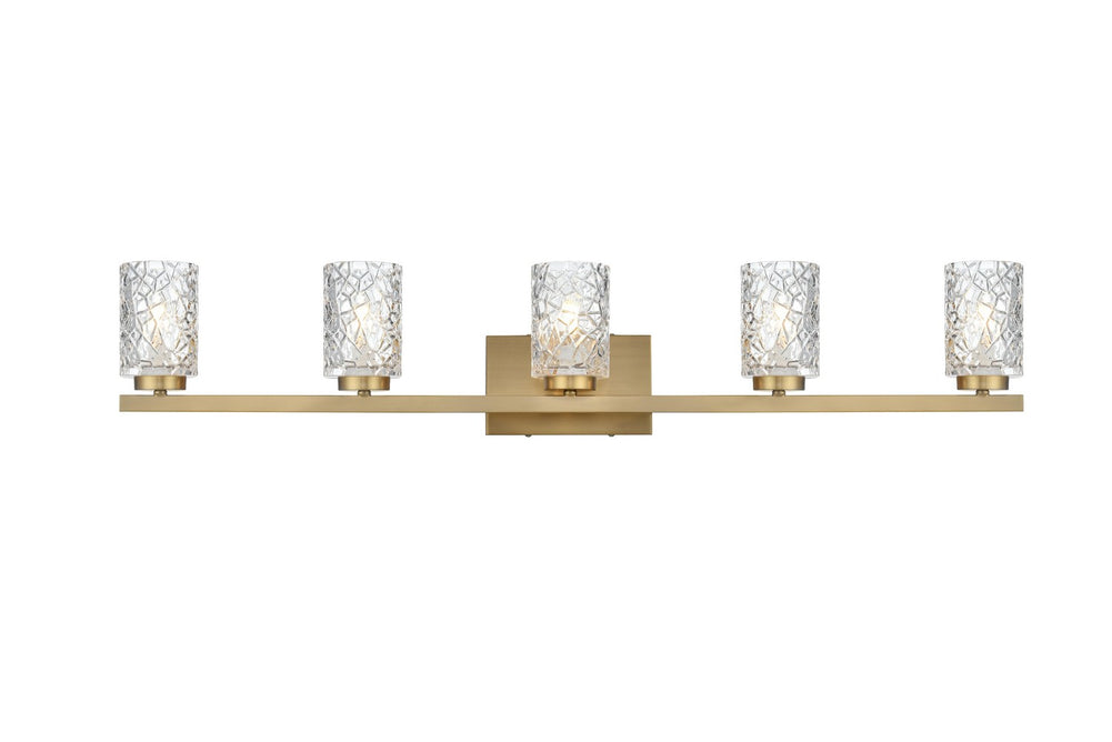 Elegant Lighting - LD7029W41SG - Five Light Wall Sconce - Cassie - Satin Gold and Clear