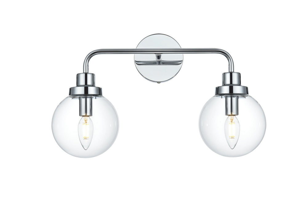 Elegant Lighting - LD7033W19C - Two Light Wall Sconce - Hanson - Chrome and Clear
