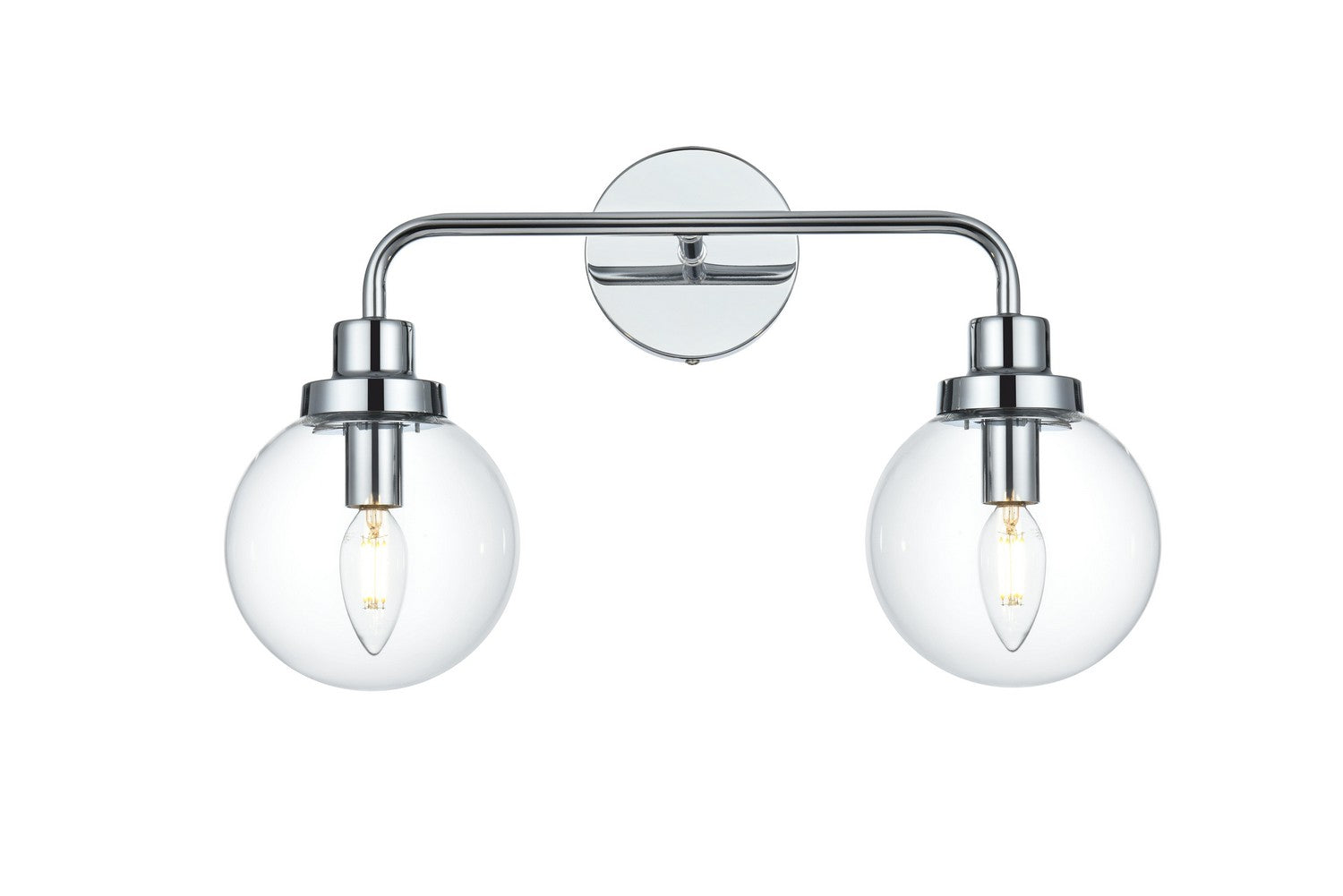 Elegant Lighting - LD7033W19C - Two Light Wall Sconce - Hanson - Chrome and Clear