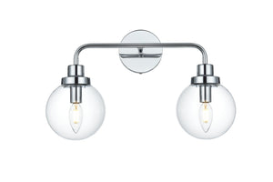 Elegant Lighting - LD7033W19C - Two Light Wall Sconce - Hanson - Chrome and Clear