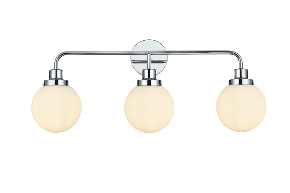 Elegant Lighting - LD7034W28C - Three Light Wall Sconce - Hanson - Chrome and Opal White