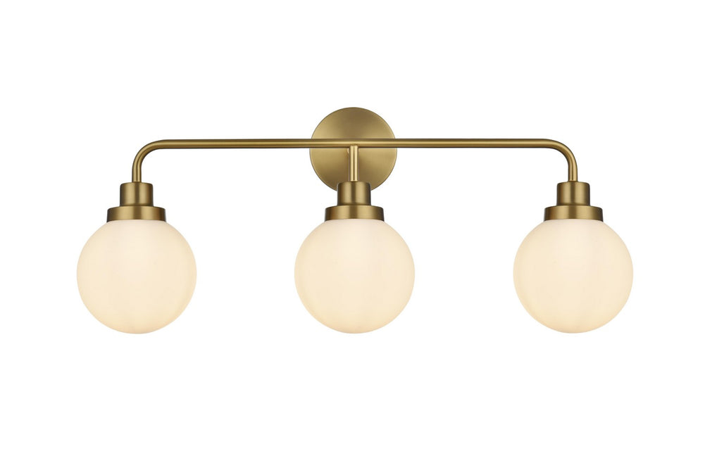 Elegant Lighting - LD7034W28SG - Three Light Wall Sconce - Hanson - Satin Gold and Opal White