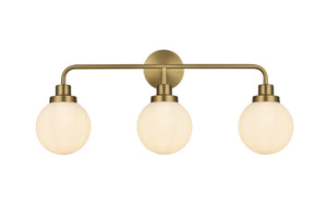 Elegant Lighting - LD7034W28SG - Three Light Wall Sconce - Hanson - Satin Gold and Opal White