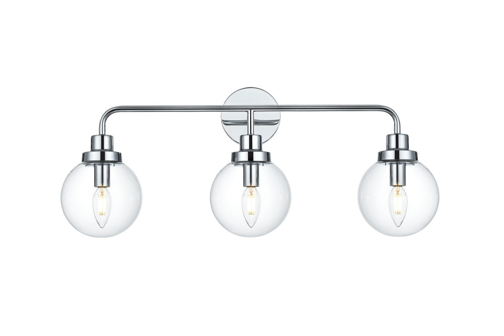 Elegant Lighting - LD7035W28C - Three Light Wall Sconce - Hanson - Chrome and Clear