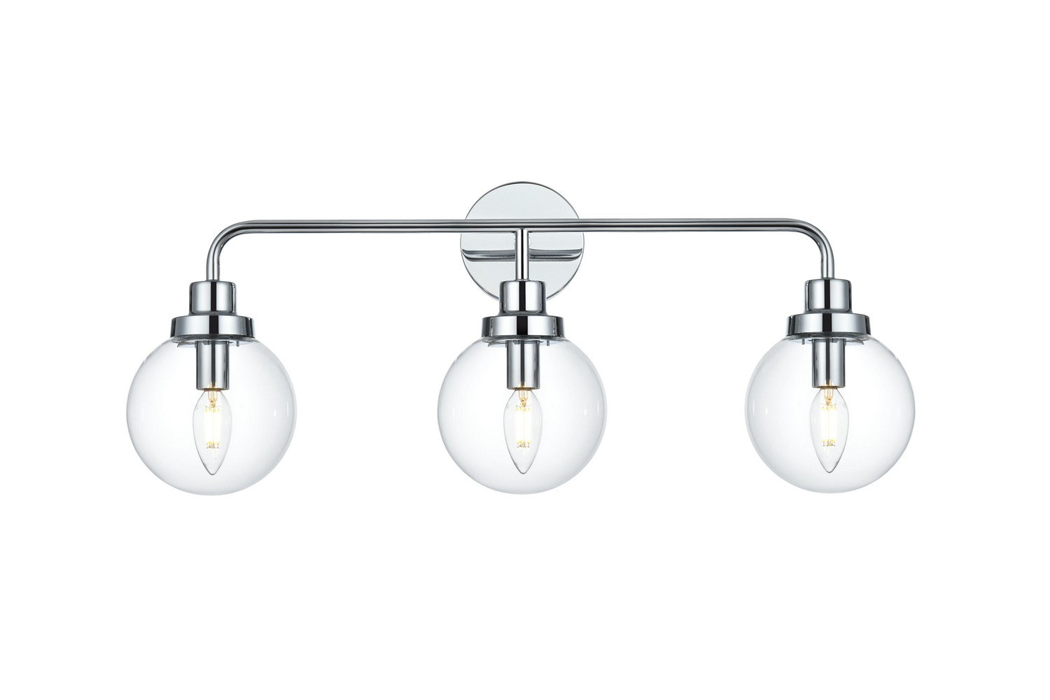 Elegant Lighting - LD7035W28C - Three Light Wall Sconce - Hanson - Chrome and Clear