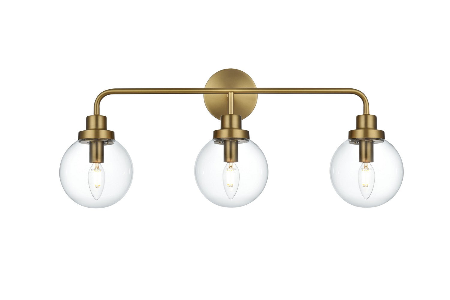 Elegant Lighting - LD7035W28SG - Three Light Wall Sconce - Hanson - Satin Gold and Clear