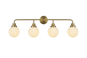 Elegant Lighting - LD7036W38SG - Four Light Wall Sconce - Hanson - Satin Gold and Opal White