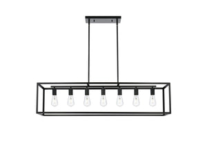 Elegant Lighting - LD723D47BK - Seven Light Pendant - Judah - Black