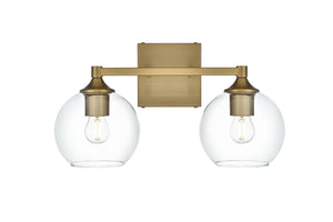 Elegant Lighting - LD7308W16SG - Two Light Wall Sconce - Eero - Satin Gold and Clear