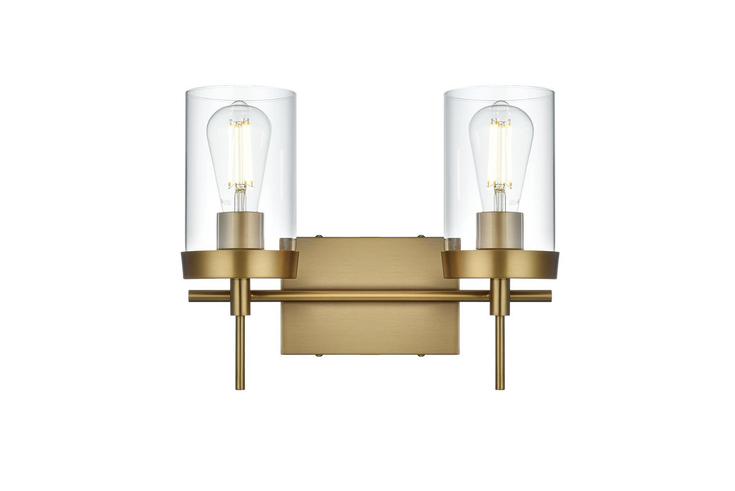 Elegant Lighting - LD7319W14SG - Two Light Wall Sconce - Taryin - Satin Gold and Clear