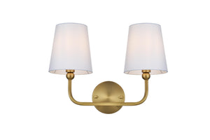 Elegant Lighting - LD7322W16SG - Two Light Wall Sconce - Senna - Satin Gold and White