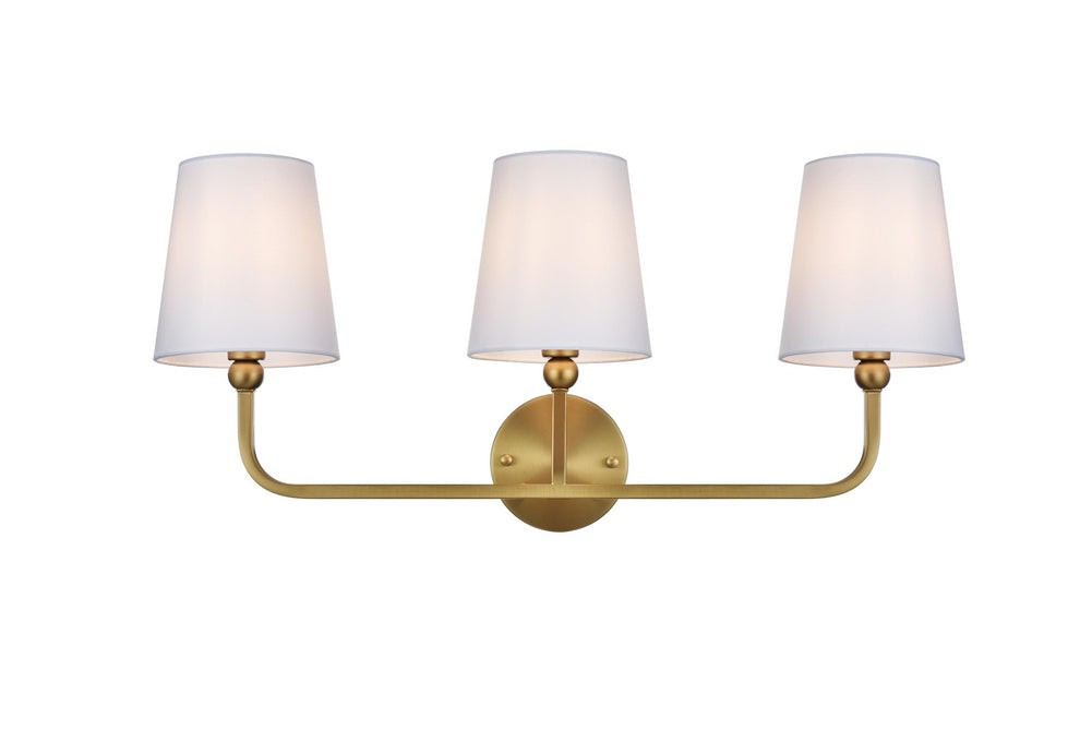 Elegant Lighting - LD7322W26SG - Three Light Wall Sconce - Senna - Satin Gold and White