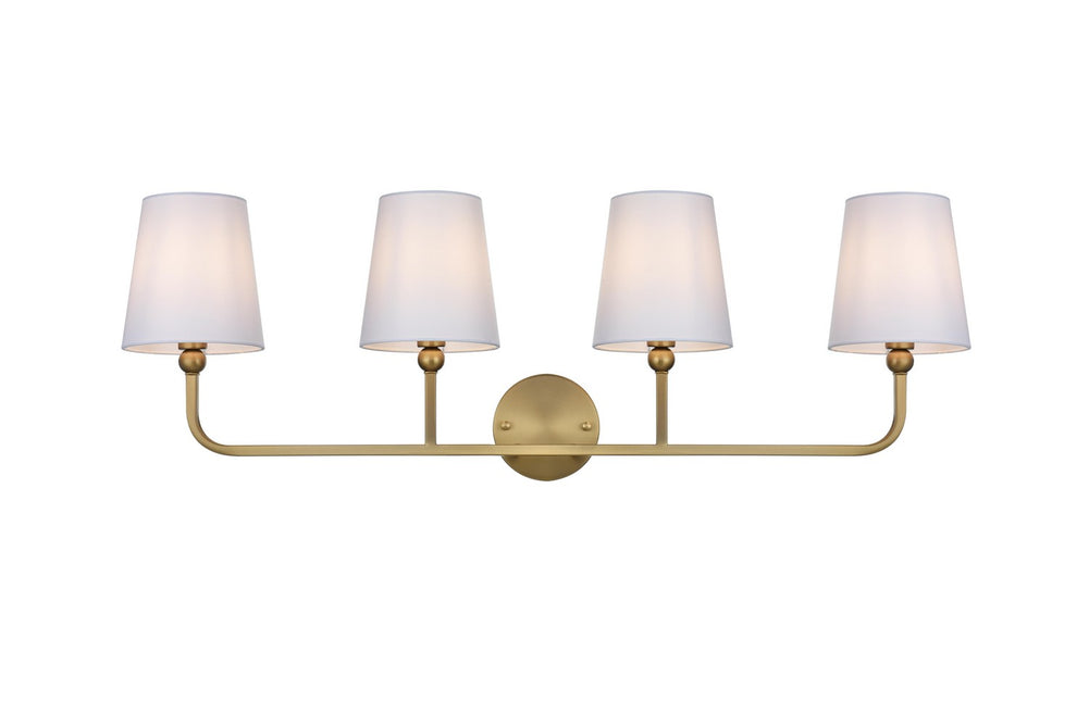 Elegant Lighting - LD7322W36SG - Four Light Wall Sconce - Senna - Satin Gold and White