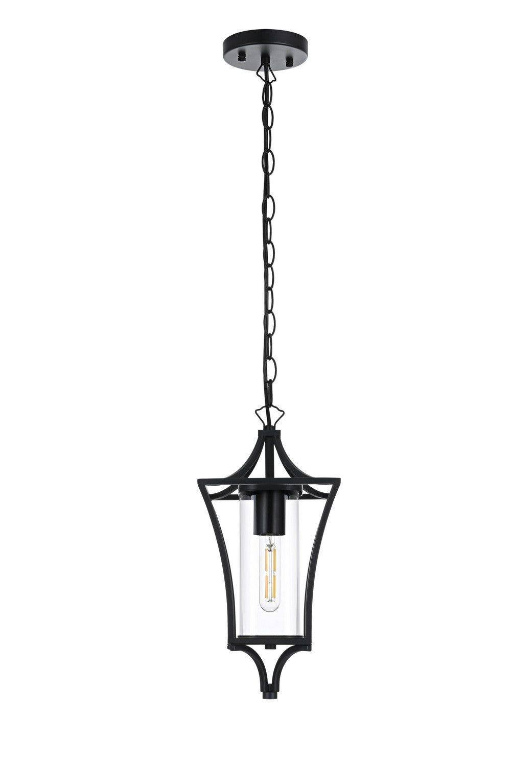 Elegant Lighting - OD311H15BK - One Light Outdoor Pendant - Belgrade - Black
