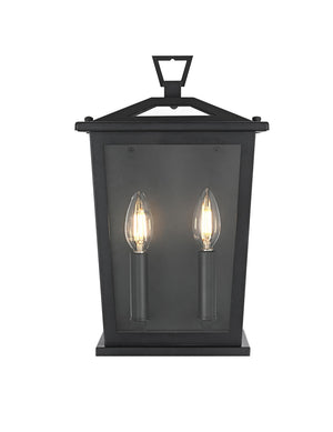 Elegant Lighting - OD331W14BK - Two Light Outdoor Wall Sconce - Richmond - Black