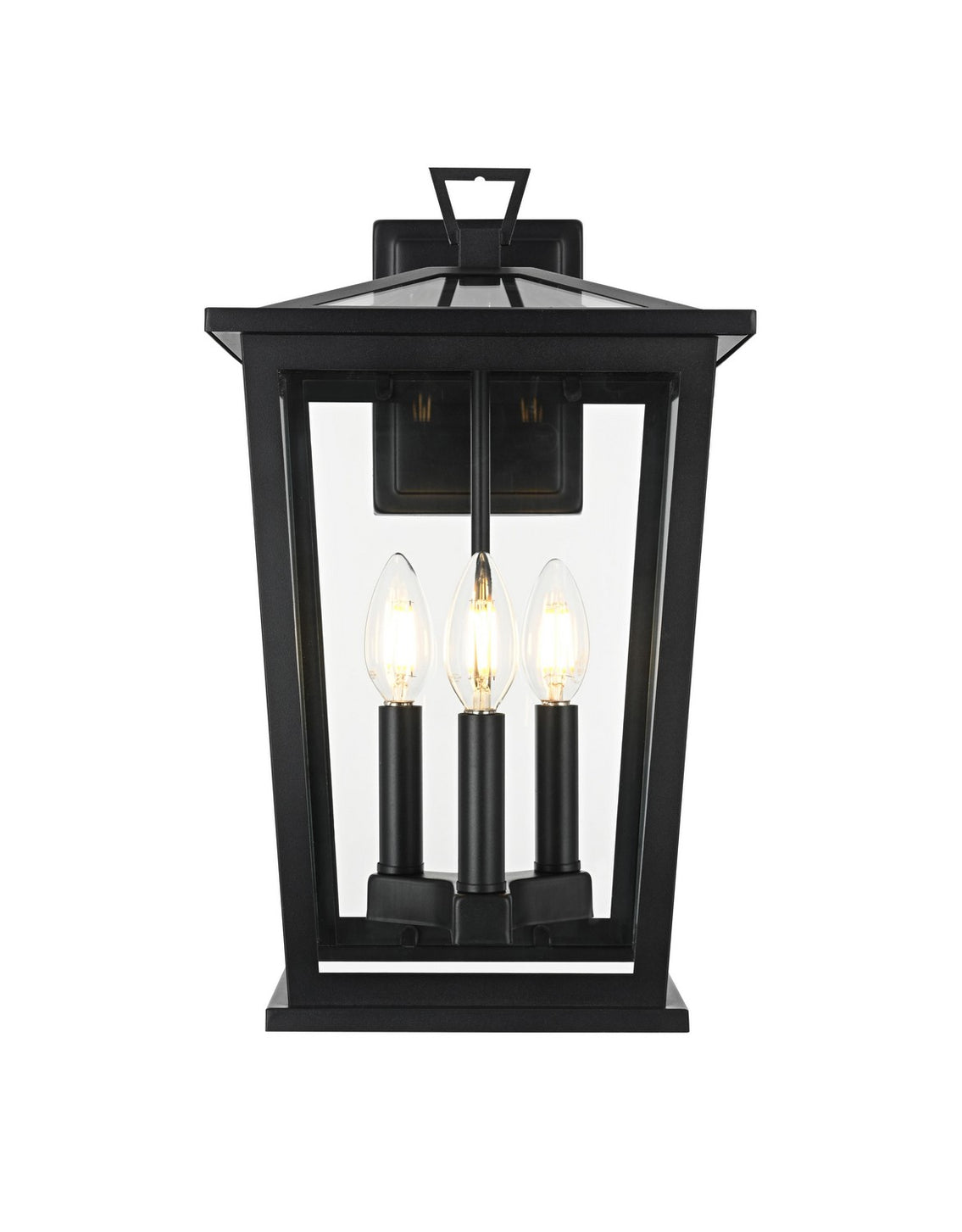 Elegant Lighting - OD332W16BK - Three Light Outdoor Wall Sconce - Cayman - Black