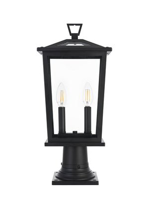 Elegant Lighting - OD333P20BK - Two Light Outdoor Post Mount - Berks - Black
