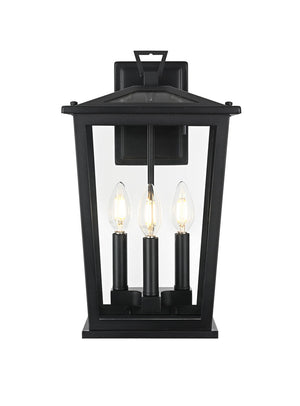 Elegant Lighting - OD333W16BK - Three Light Outdoor Wall Sconce - Berks - Black