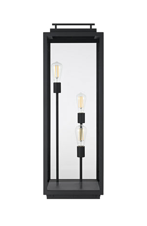 Elegant Lighting - OD418L36BK - Three Light Outdoor Lawn Light - Valentin - Black