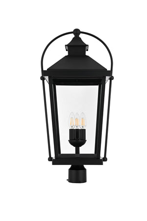 Elegant Lighting - OD605P27BK - Three Light Outdoor Post Mount - Luz - Black and Clear