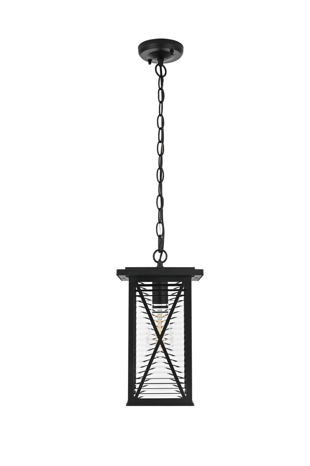 Elegant Lighting - OD607H14BK - One Light Outdoor Pendant - Jada - Black and Clear