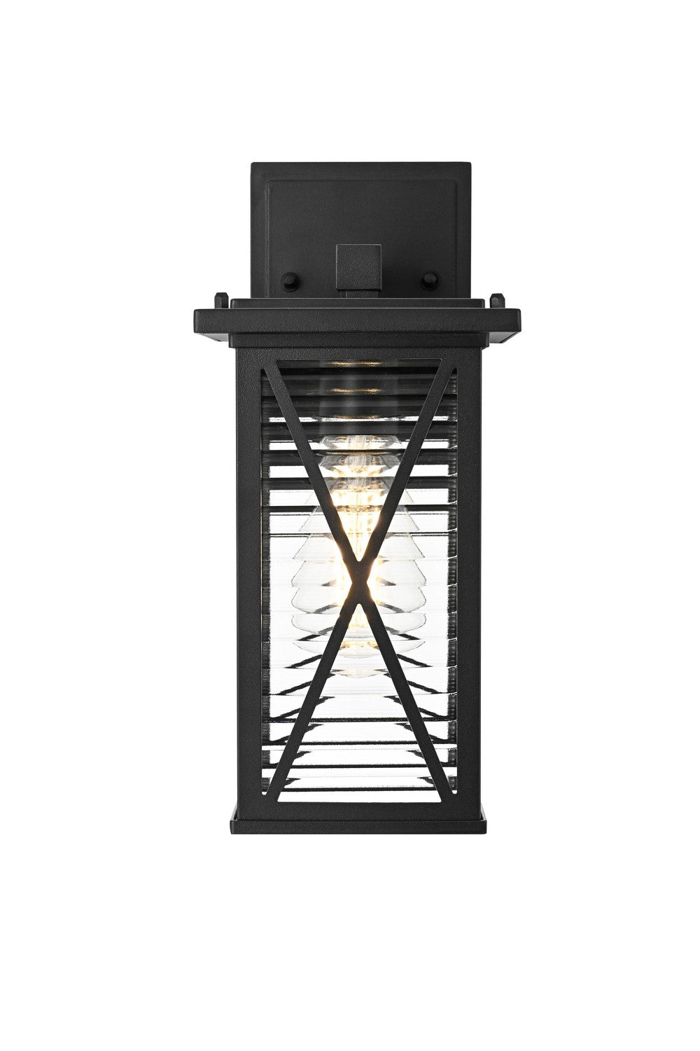 Elegant Lighting - OD607W12BK - One Light Outdoor Wall Sconce - Jada - Black and Clear