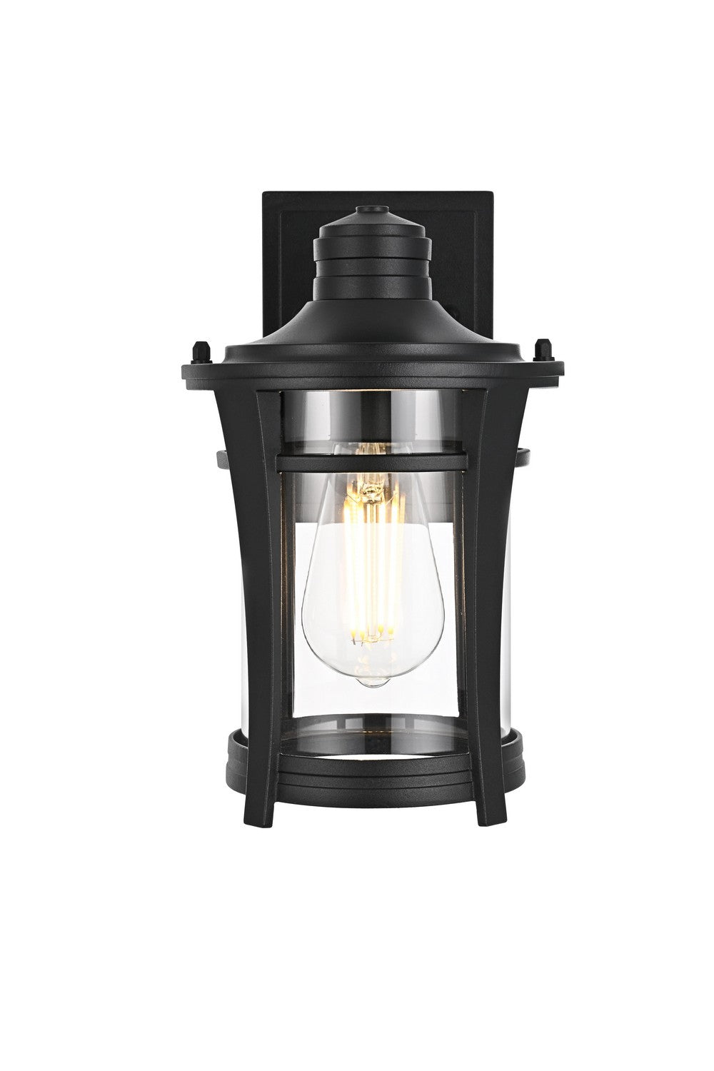 Elegant Lighting - OD609W11BK - One Light Outdoor Wall Sconce - Artemis - Black and Clear