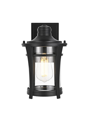 Elegant Lighting - OD609W11BK - One Light Outdoor Wall Sconce - Artemis - Black and Clear