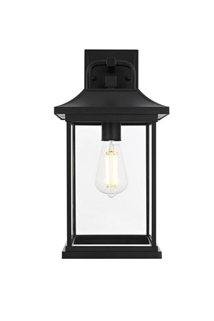 Elegant Lighting - OD612W16BK - One Light Outdoor Wall Sconce - Saul - Black and Clear