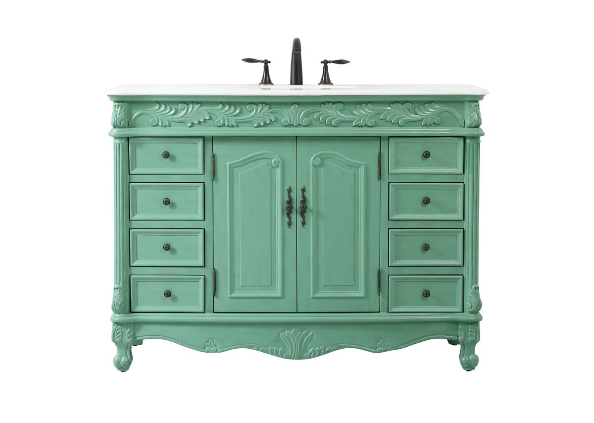 Elegant Lighting - VF-1039VM-VW - Single Bathroom Vanity - Bordeaux - Vintage mint