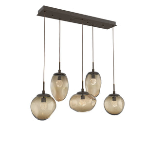 Hammerton Studio - PLB0069-05-FB-FB-C01-L3 - LED Linear Pendant - Cosmos - Flat Bronze