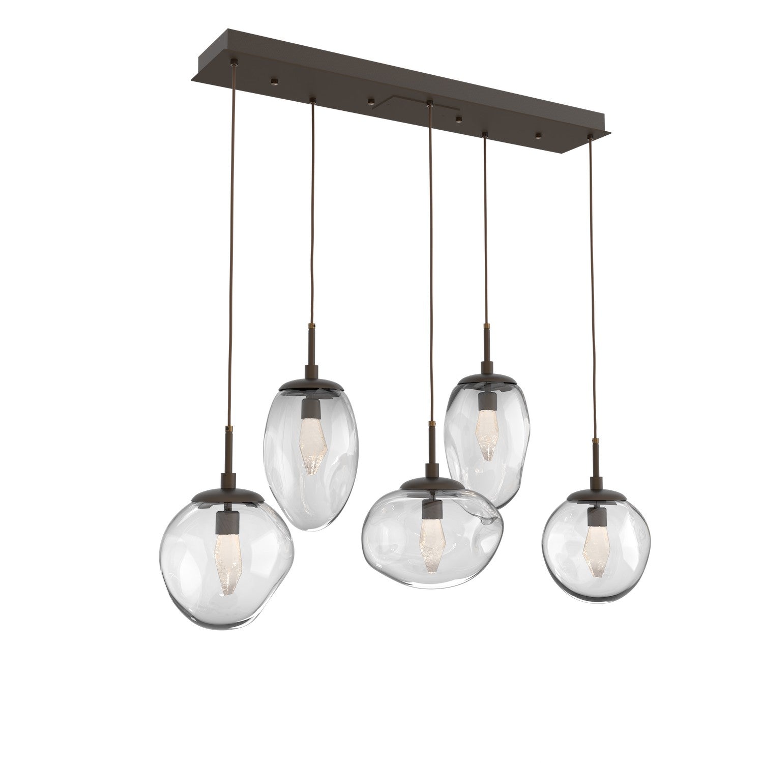Hammerton Studio - PLB0069-05-FB-GC-C01-L3 - LED Linear Pendant - Cosmos - Flat Bronze