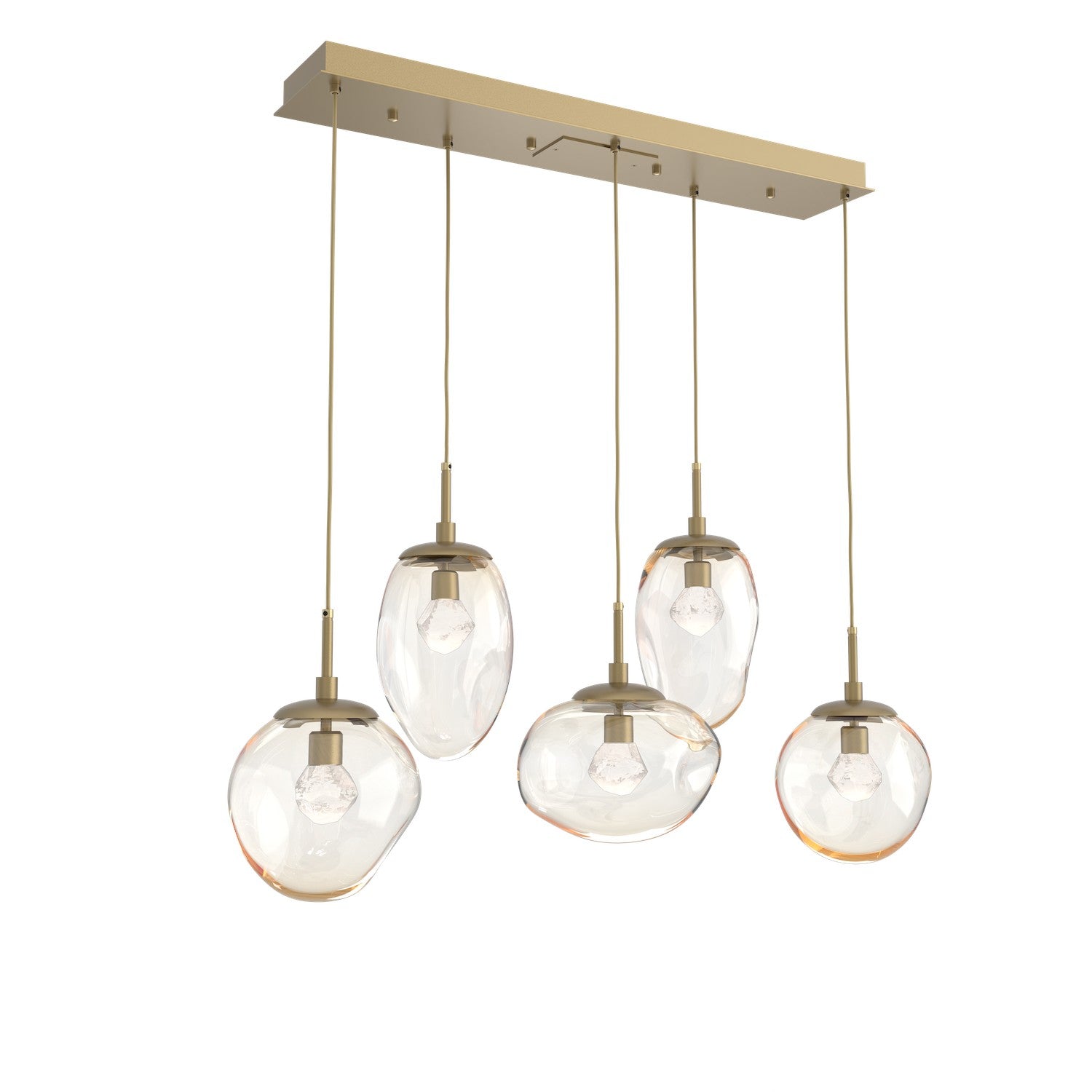 Hammerton Studio - PLB0069-05-GB-ZA-C01-L3 - LED Linear Pendant - Cosmos - Gilded Brass
