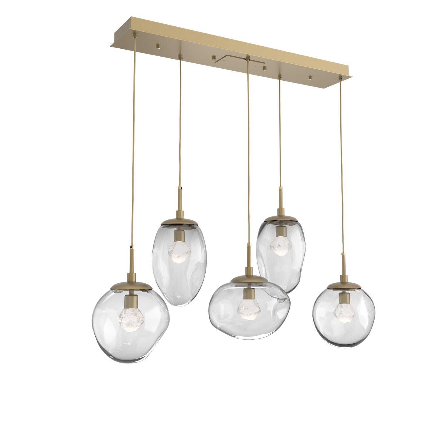 Hammerton Studio - PLB0069-05-GB-ZC-C01-L3 - LED Linear Pendant - Cosmos - Gilded Brass