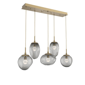 Hammerton Studio - PLB0069-05-GB-ZS-C01-L3 - LED Linear Pendant - Cosmos - Gilded Brass