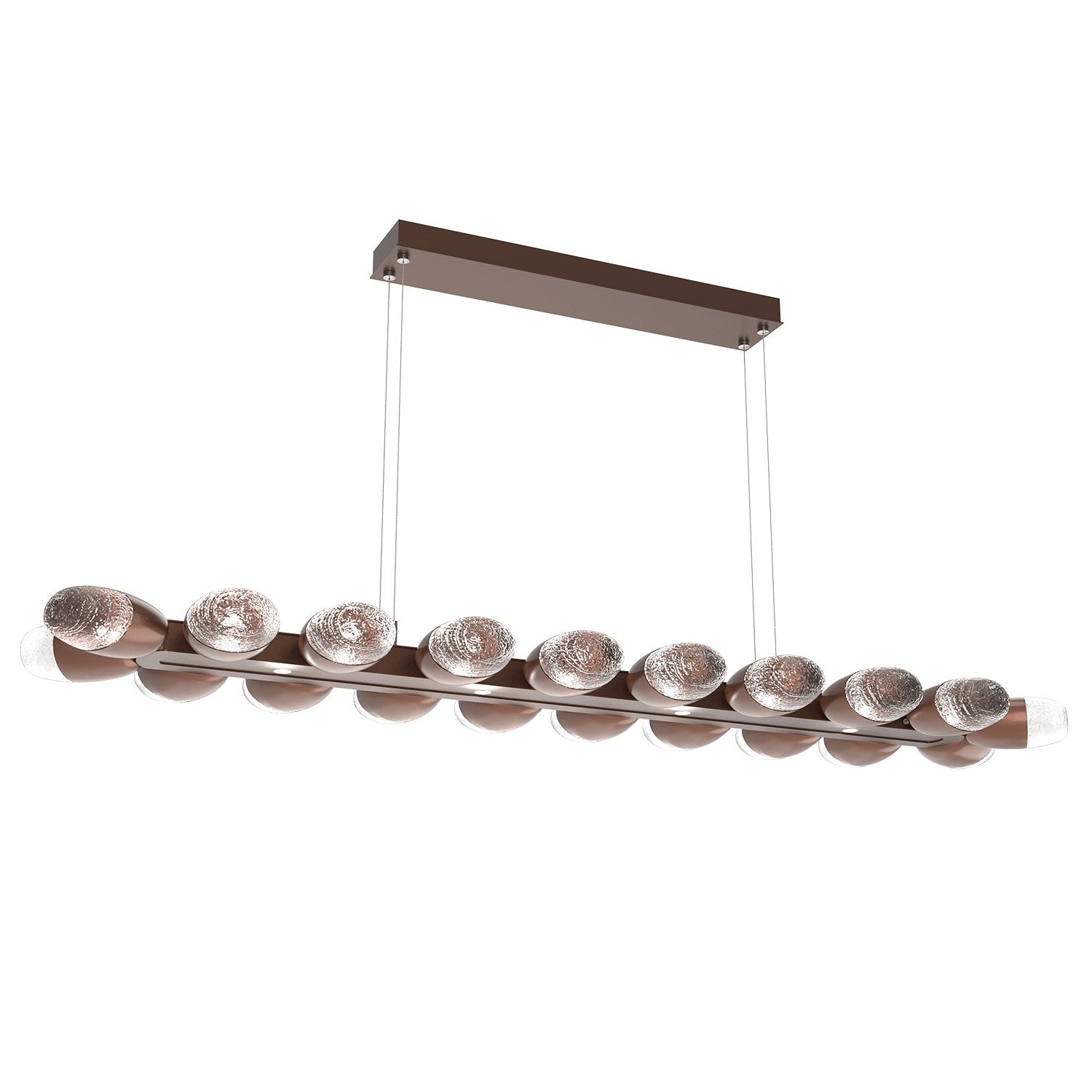 Hammerton Studio - PLB0079-60-BB-PC-CA1-L1 - LED Linear Suspension - Pebble - Burnished Bronze