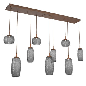 Hammerton Studio - PLB0091-09-BB-S-C01-L3 - LED Linear Pendant - Vessel - Burnished Bronze