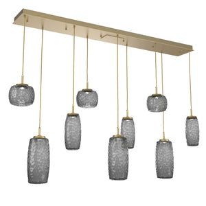 Hammerton Studio - PLB0091-09-GB-S-C01-L3 - LED Linear Pendant - Vessel - Gilded Brass