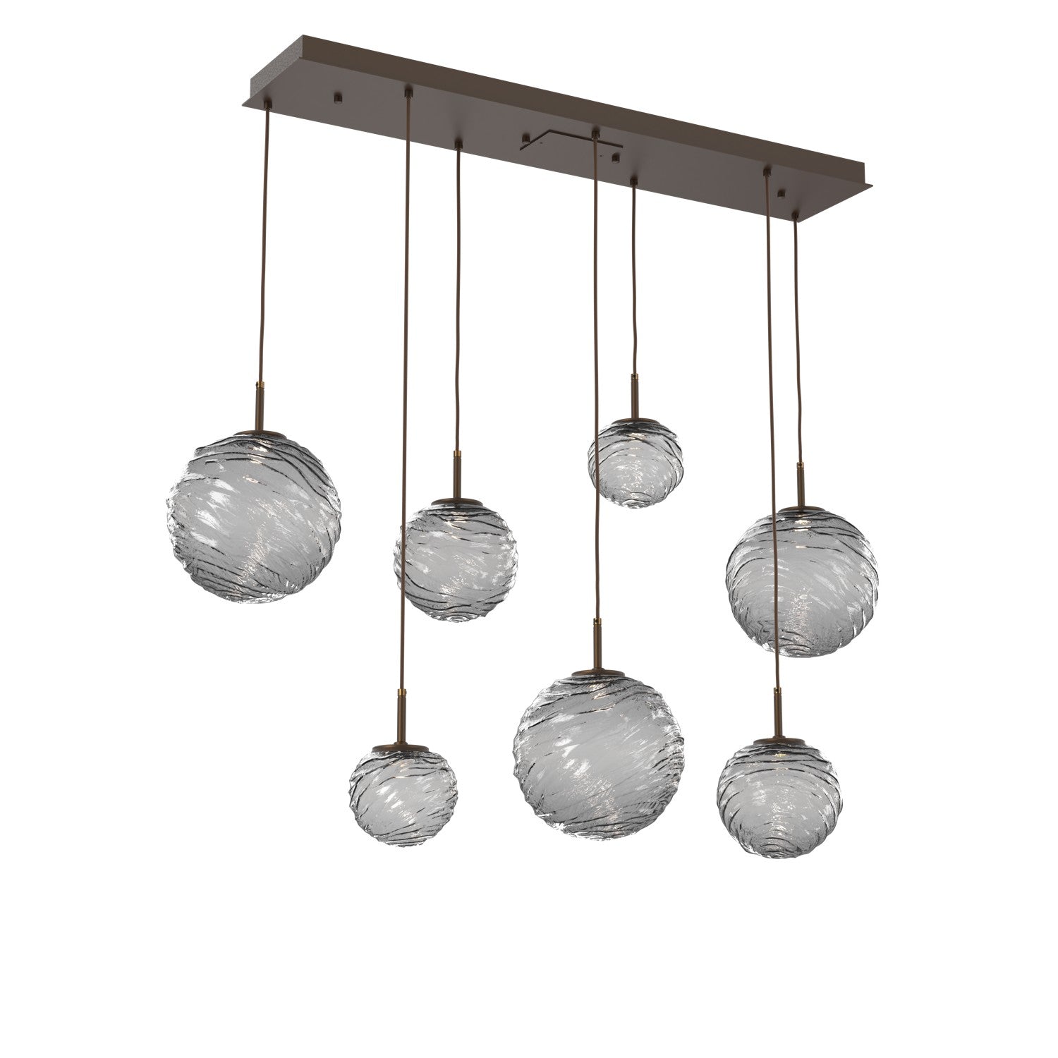 Hammerton Studio - PLB0092-07-FB-S-C01-L3 - LED Linear Pendant - Gaia - Flat Bronze
