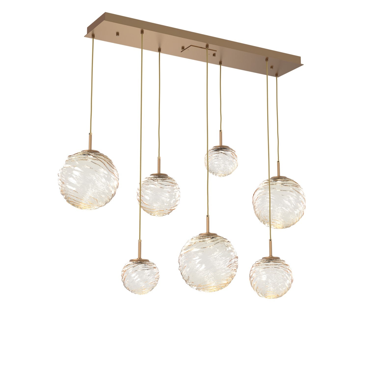 Hammerton Studio - PLB0092-07-NB-A-C01-L3 - LED Linear Pendant - Gaia - Novel Brass