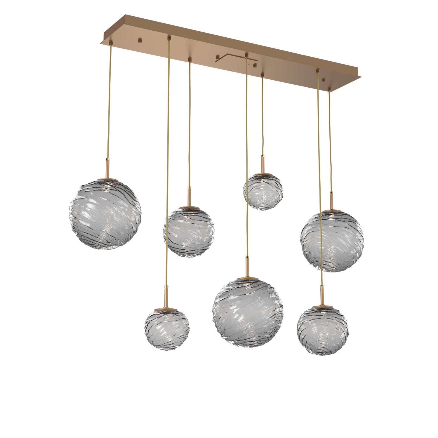 Hammerton Studio - PLB0092-07-NB-S-C01-L1 - LED Linear Pendant - Gaia - Novel Brass