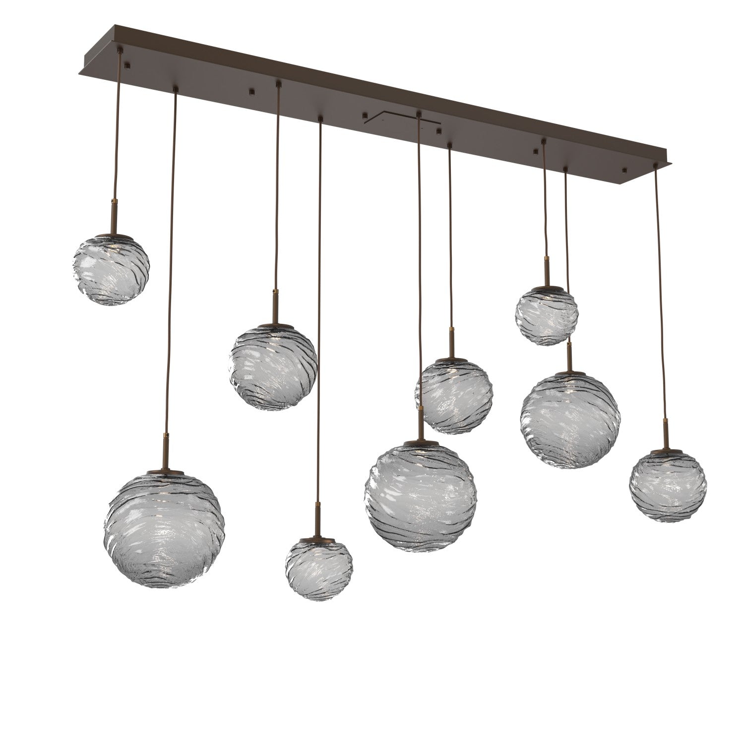 Hammerton Studio - PLB0092-09-FB-S-C01-L1 - LED Linear Pendant - Gaia - Flat Bronze