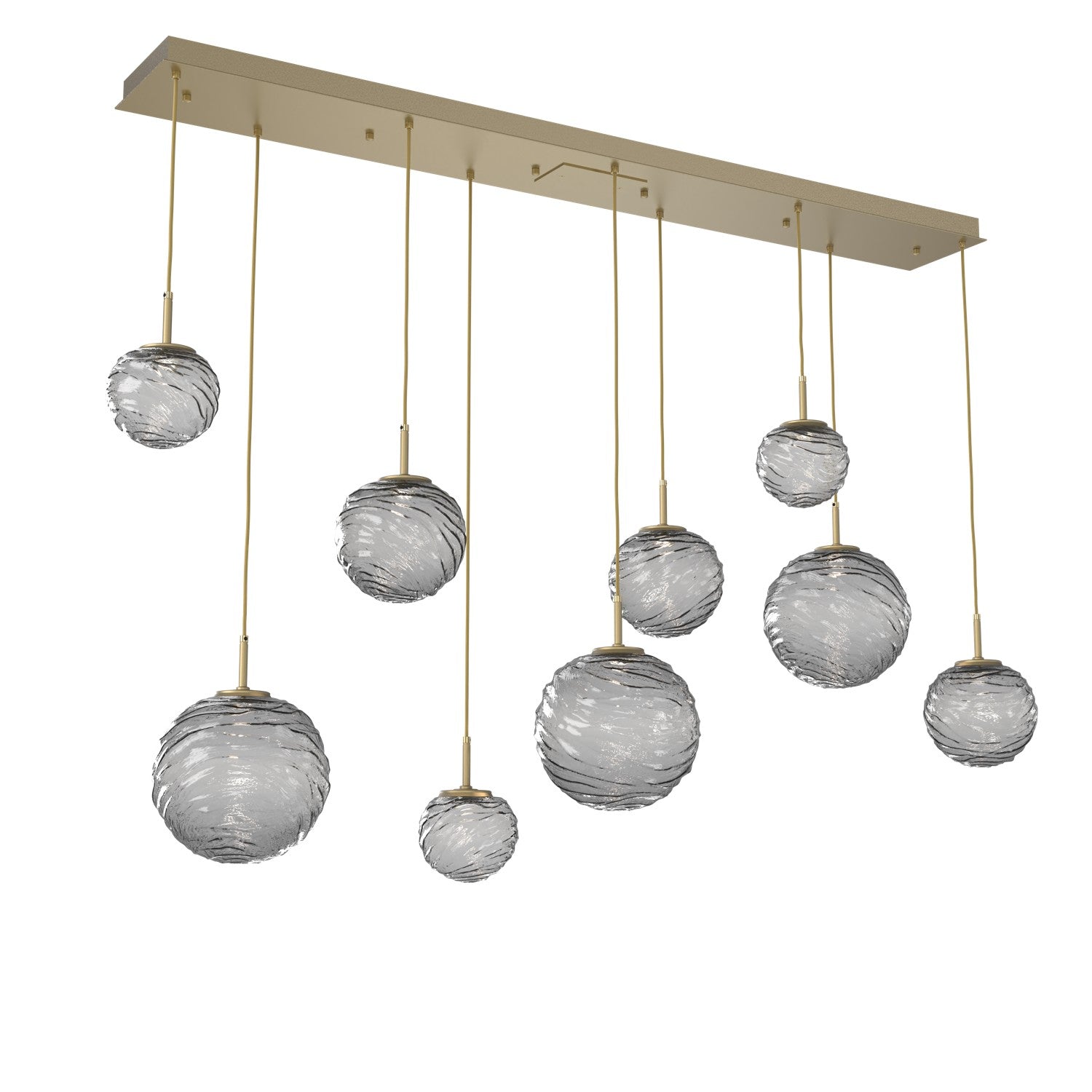 Hammerton Studio - PLB0092-09-GB-S-C01-L3 - LED Linear Pendant - Gaia - Gilded Brass