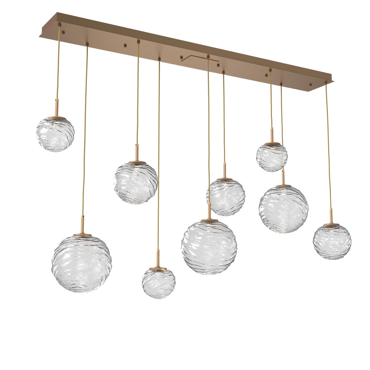 Hammerton Studio - PLB0092-09-NB-C-C01-L3 - LED Linear Pendant - Gaia - Novel Brass