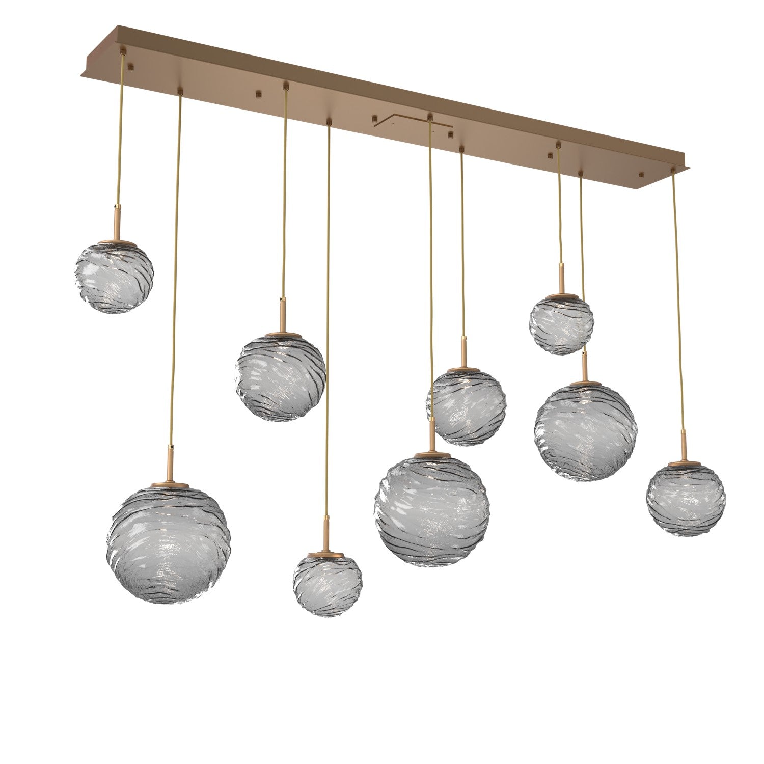 Hammerton Studio - PLB0092-09-NB-S-C01-L1 - LED Linear Pendant - Gaia - Novel Brass