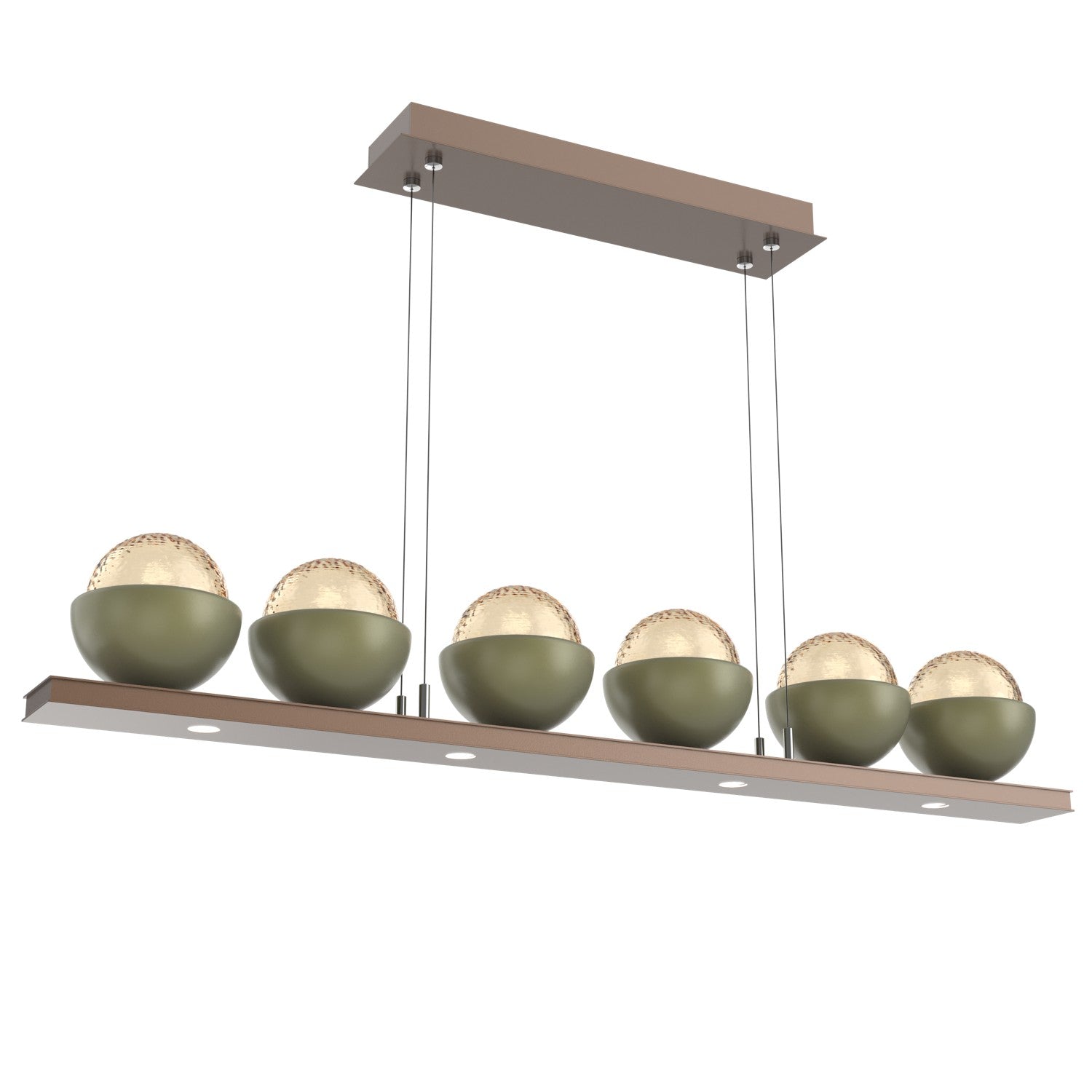 Hammerton Studio - PLB0093-0B-BB-A-CA1-L3-GE - LED Linear Suspension - Cabochon - Burnished Bronze