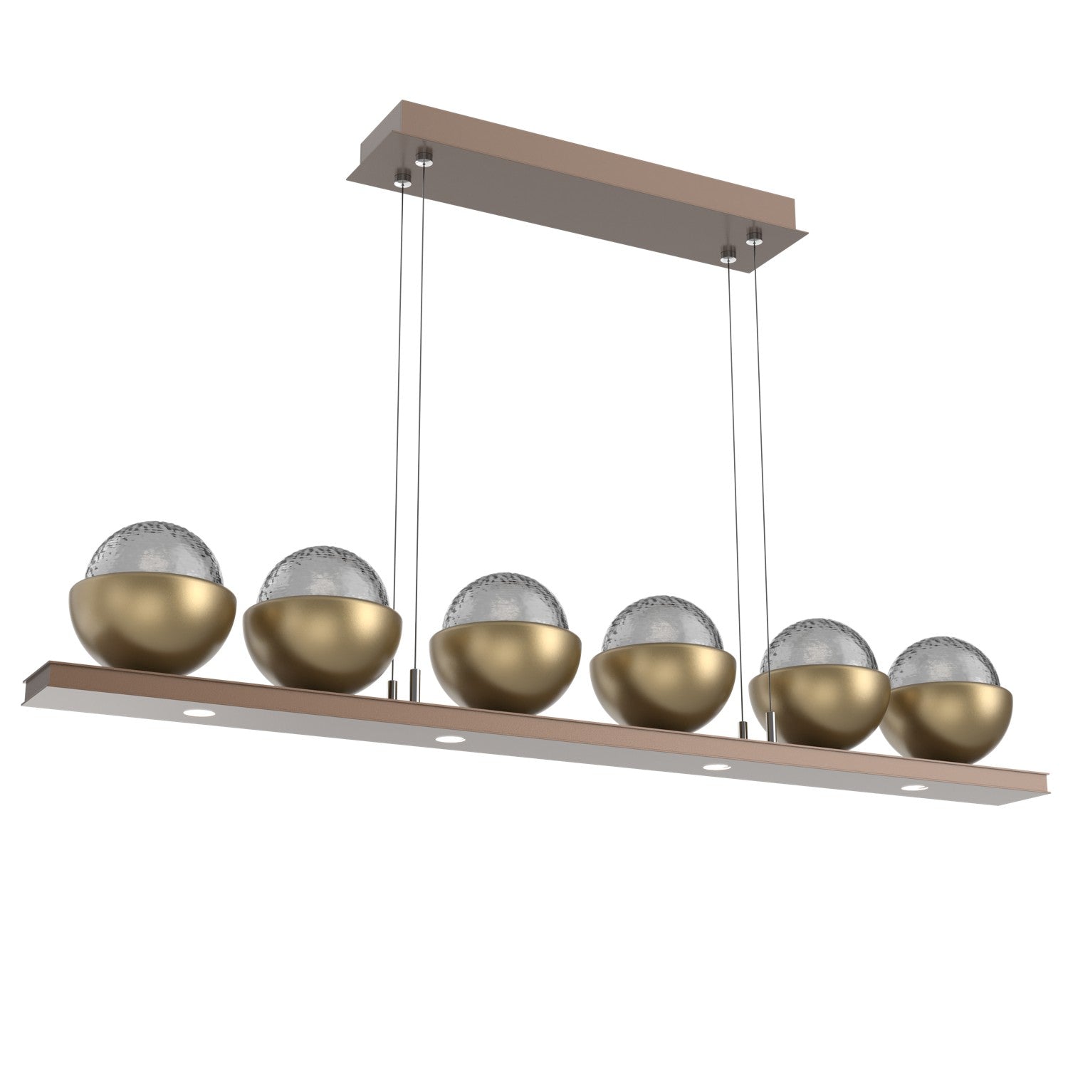 Hammerton Studio - PLB0093-0B-BB-S-CA1-L1-GB - LED Linear Suspension - Cabochon - Burnished Bronze