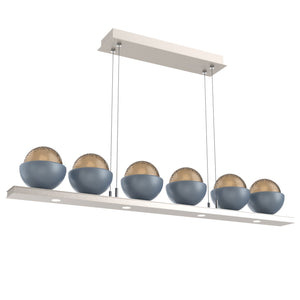 Hammerton Studio - PLB0093-0B-BS-B-CA1-L1-BU - LED Linear Suspension - Cabochon - Beige Silver