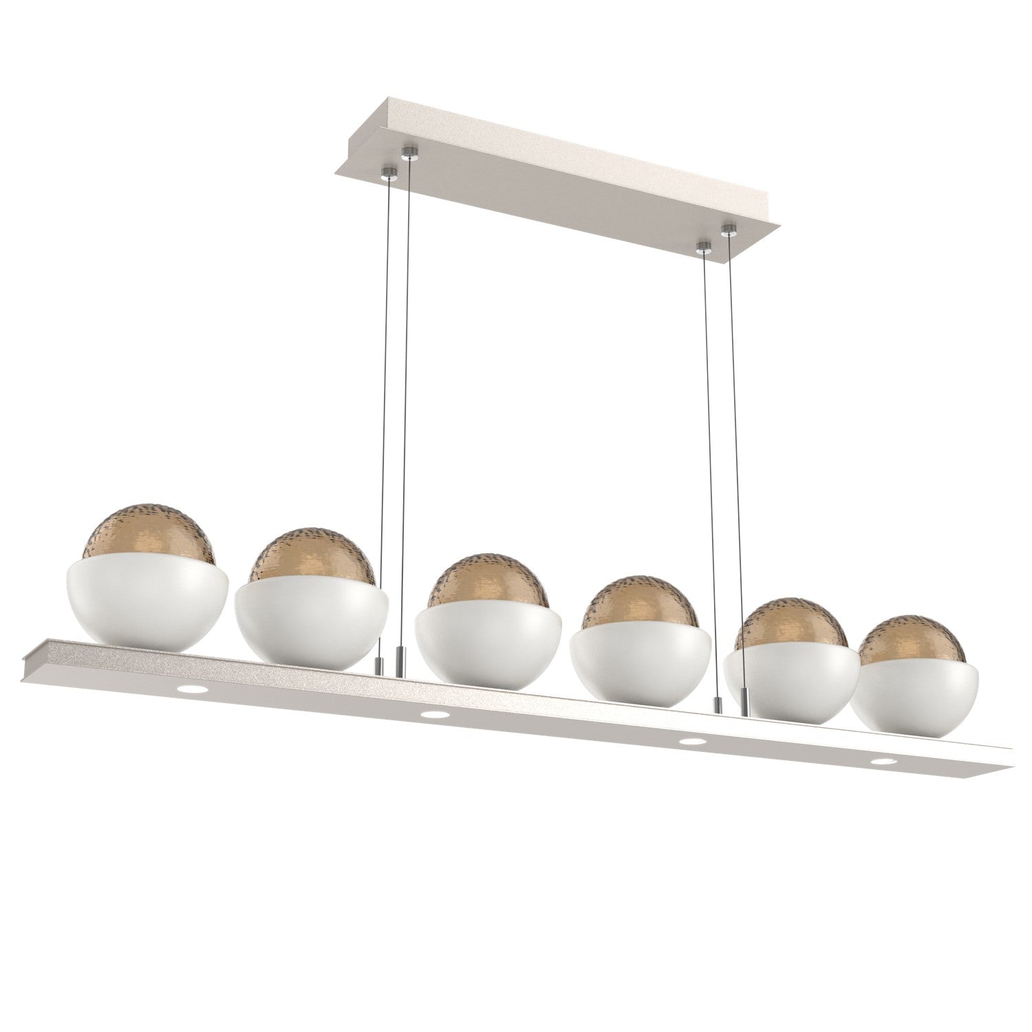 Hammerton Studio - PLB0093-0B-BS-B-CA1-L1-WI - LED Linear Suspension - Cabochon - Beige Silver